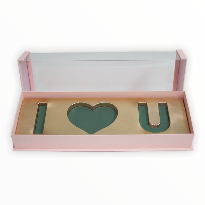 Acrylic I Love You Floral Box (PINK)