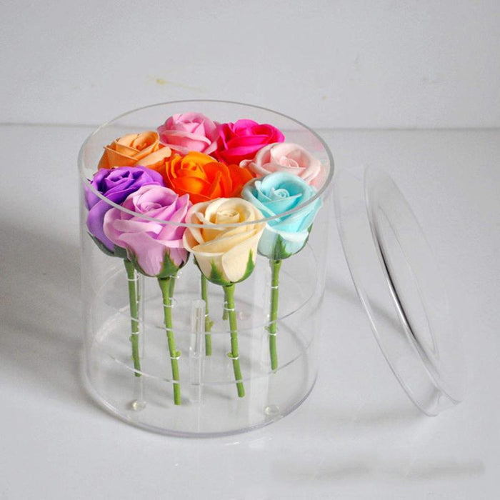 Acrylic Floral Box - Round (9 HOLES)