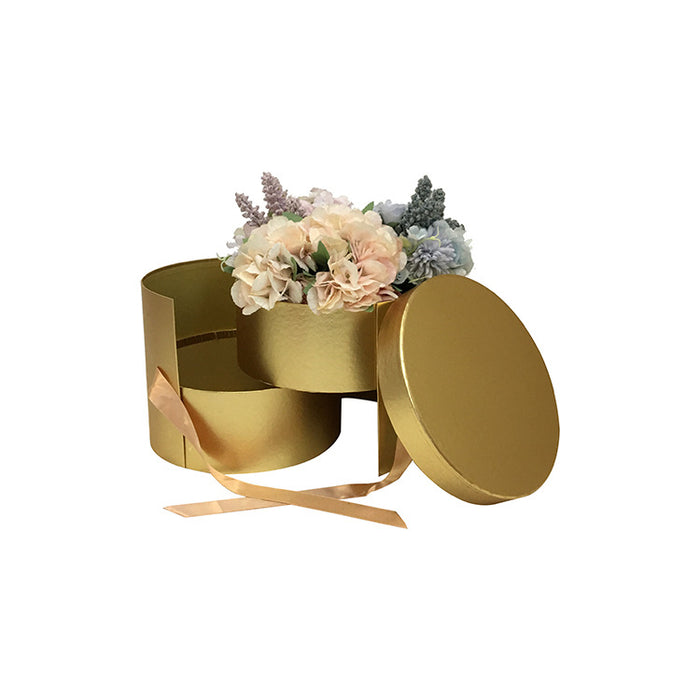 Round Two Layer Floral Box (GOLD)