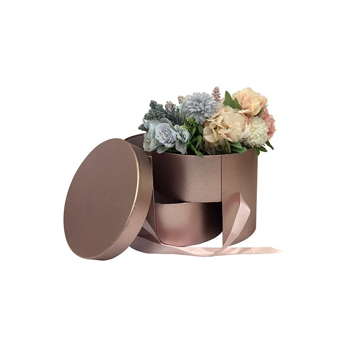 Round Two Layer Floral Box (ROSE GOLD)